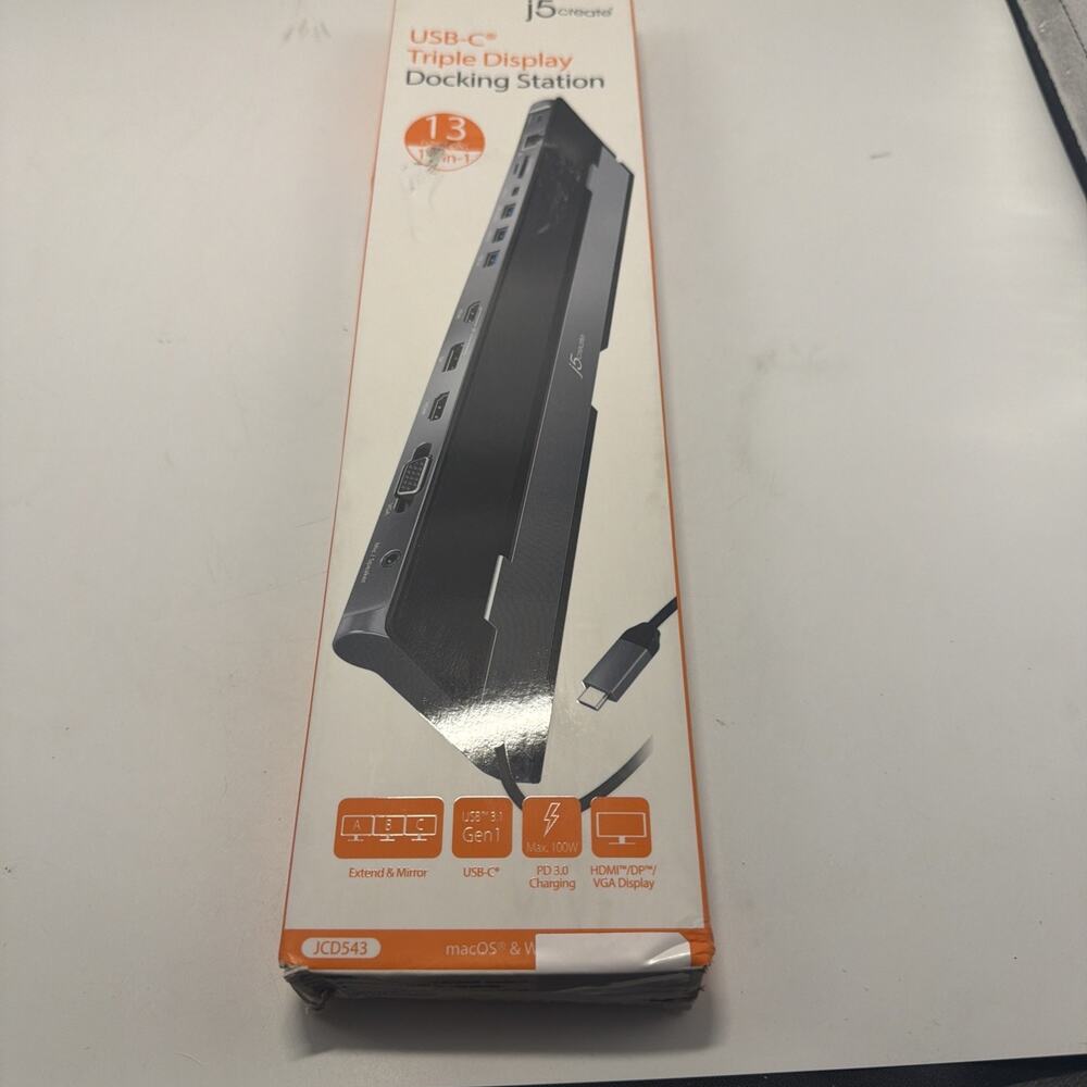 j5create JCD543 USB-C Triple Display Docking Station with 100W PD Fast Charging